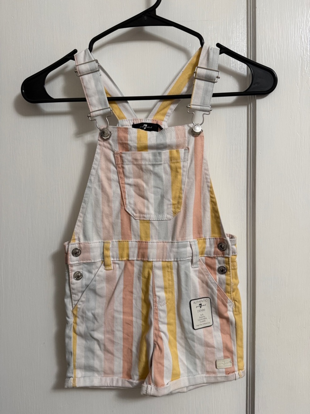7 For All Mankind•Striped Short Overalls•Size 4T